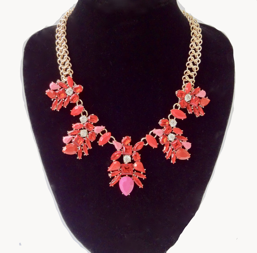 Red Rhinestone Flower Choker Necklace – Lady Laila Boutique