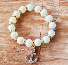 Ivory Beads Elastic Anchor Bracelet